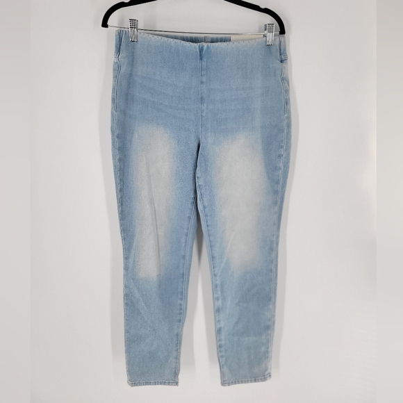 Soft Surroundings Size Petite M Denim Pull-On Blue Jeggings - Picture 1 of 5